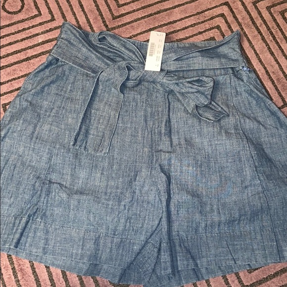 NWT jcrew tie waist denim shorts - Picture 3 of 5